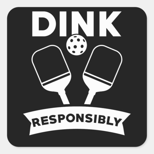 Sticker Carré Pickleball Gift Dink Pun responsable (Devant)