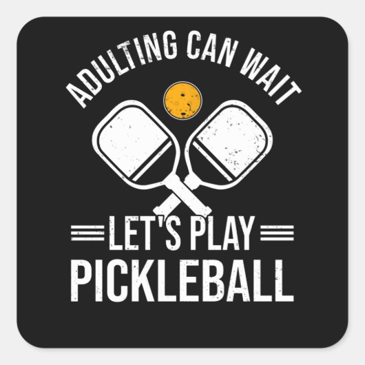 Sticker Carré Pickleball Pickleball Player Hobby Parents (Devant)