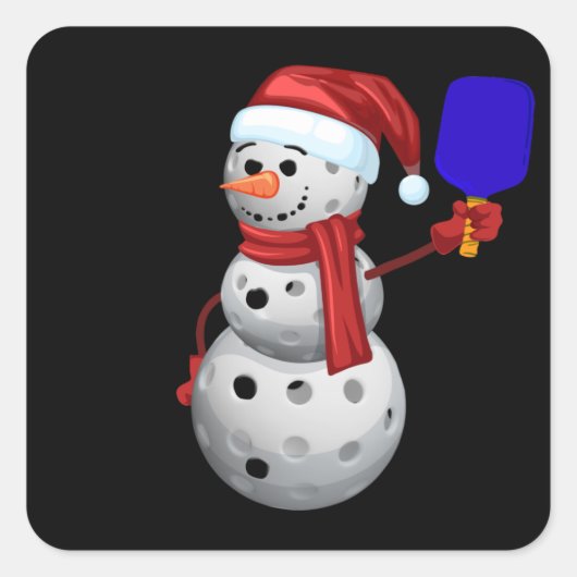 Sticker Carré Pickleball Snowman (Devant)