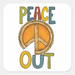 Sticker Carré Pie Citrouille Peace Out