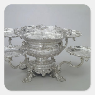 Sticker Carré Pièce centrale du journal de Paul de Lamerie, 1743