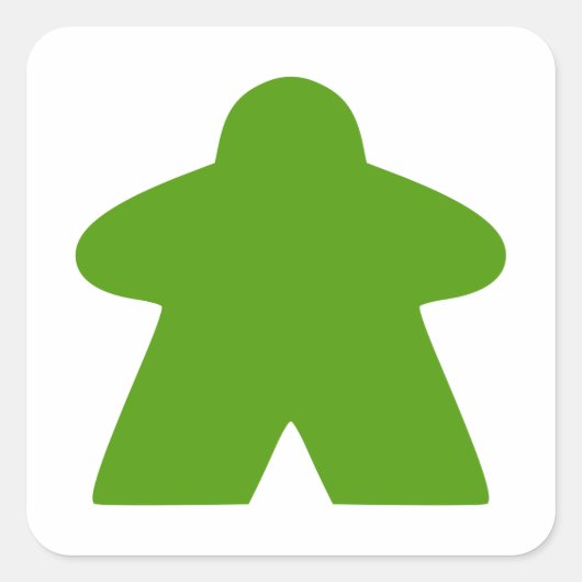 Sticker Carré Pièce de jeu Green Meeple Board (Devant)