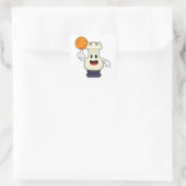 Sticker Carré Pièce d'échecs Rook à Basketball Sports (Sac)