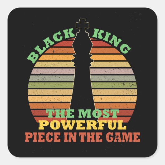 Sticker Carré Pièce La Plus Forte De Black King Dans Le Jeu (Devant)