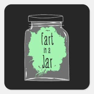 Sticker Carré Pied Dans Un Jar - Fart Joke - Drôle