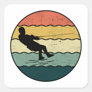 Sticker Carré Pied pieds nus ski nautique Motorboat