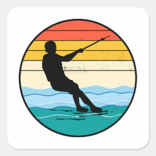 Sticker Carré Pied pieds nus ski nautique Motorboat