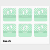 Sticker Carré Pieds bébé baby shower (Feuille)