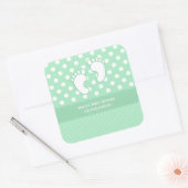 Sticker Carré Pieds bébé baby shower (Enveloppe)