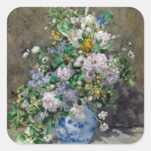 Sticker Carré Pierre-Auguste Renoir - Bouquet printanier
