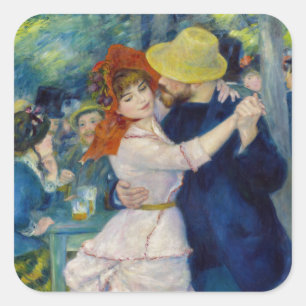 Sticker Carré Pierre-Auguste Renoir - Danse à Bougival