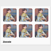 Sticker Carré Pierre-Auguste Renoir - Enfant avec chat (Feuille)
