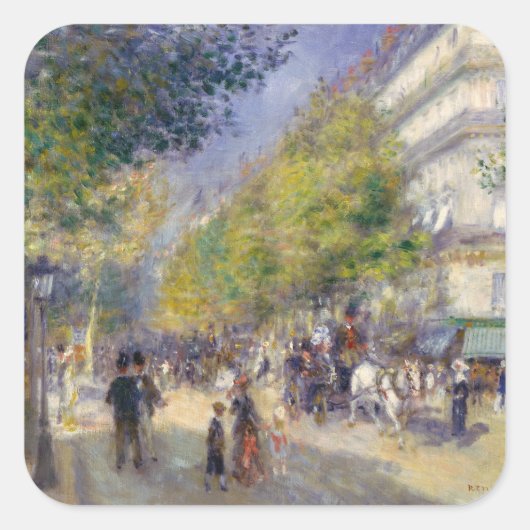 Sticker Carré Pierre-Auguste Renoir - Paris, Grands Boulevards (Devant)