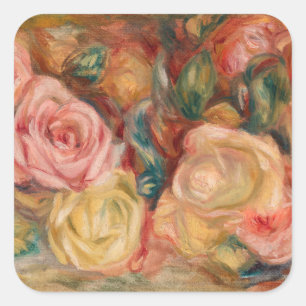Sticker Carré Pierre-Auguste Renoir - Roses