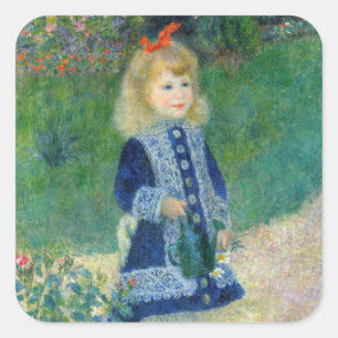 Sticker Carré Pierre-Auguste Renoir - Une fille avec une canne d
