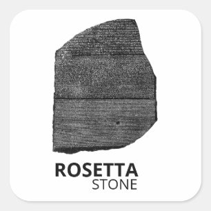 Sticker Carré Pierre de Rosette : Langue hiéroglyphique Égypte a