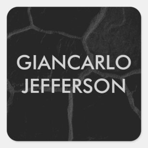 Sticker Carré Pierre noire élégante Style minimaliste Profession