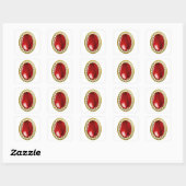 Sticker Carré Pierre rouge avec diamants (Feuille)