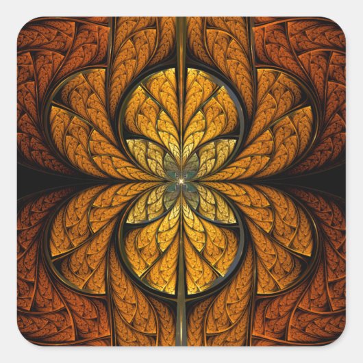 Sticker Carré Pierres éclatantes art fractal (Devant)