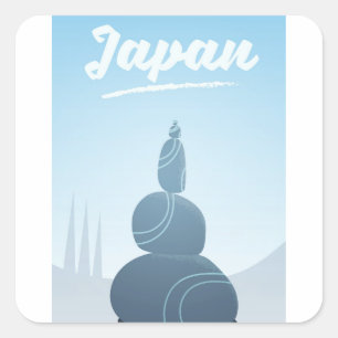 Sticker Carré Pierres levées du Japon empilées dans le paysage.
