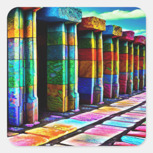 Sticker Carré Pierres psychédéliques