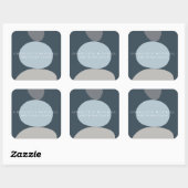 Sticker Carré Pierres Zen Abstraites Modernes Logo Bleu (Feuille)