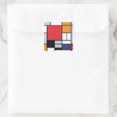 Sticker Carré Piet Mondrian - Composition avec grand plan rouge (Sac)