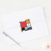 Sticker Carré Piet Mondrian - Composition avec grand plan rouge (Enveloppe)