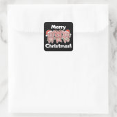 Sticker Carré Pig Christmas Cute Pigs Merry Christmas (Sac)
