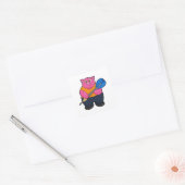 Sticker Carré Pig comme joueur de fléchettes avec fléchettes (Enveloppe)