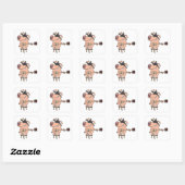 Sticker Carré Pig Playing (Feuille)