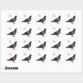 Sticker Carré Pigeon (Feuille)