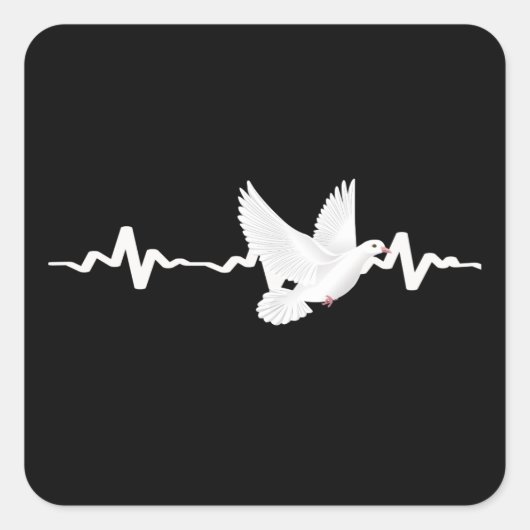 Sticker Carré Pigeon Heart (Devant)