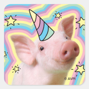 Sticker Carré Piglet magique Unicorn