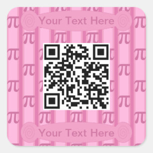 Sticker Carré PII rose amusant et fantaisiste 3.142 QR Code