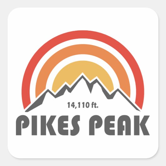 Sticker Carré Pikes Peak (Devant)