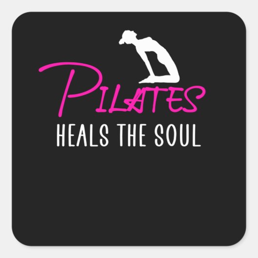 Sticker Carré Pilates guérit l'âme (Devant)