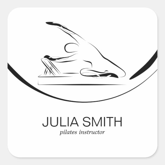 Sticker Carré Pilates Mermaid sur le réformateur (Devant)