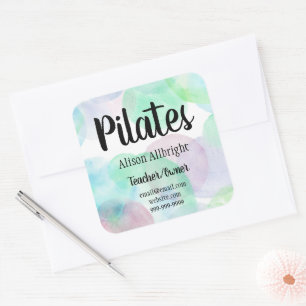 Sticker Carré Pilates Yoga Reiki Studio Watercolor Splash