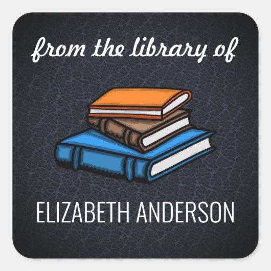 Sticker Carré pile de livres (Devant)