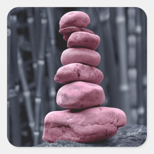 Sticker Carré Pile de pierre (Devant)