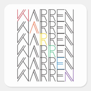 Sticker Carré pile de texte arc-en-ciel