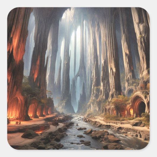 Sticker Carré Piliers et personnes (Devant)