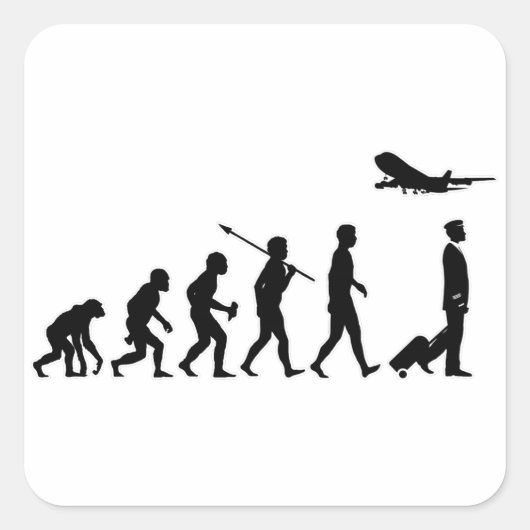 Sticker Carré Pilote commercial (Devant)