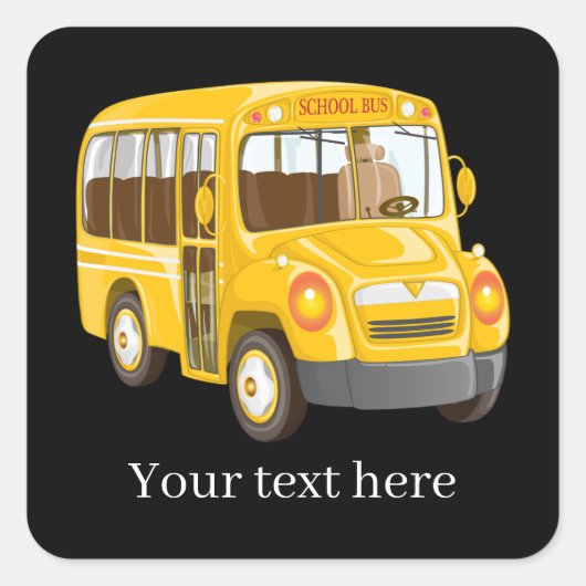 Sticker Carré Pilote de bus cool ajouter du texte (Devant)