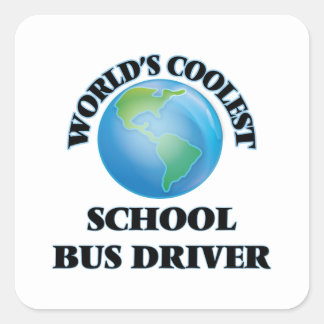 Sticker Carré Pilote de bus scolaire le plus cool du monde