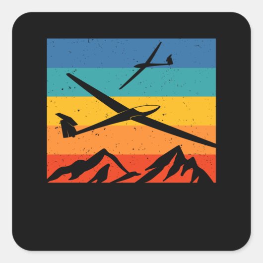 Sticker Carré Pilote de planeur de planeur de planeurs (Devant)