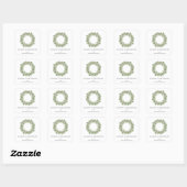 Sticker Carré Pin vert rustique Wreath Business Holiday (Feuille)