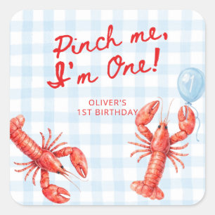 Sticker Carré Pincez Moi, J'ai 1 an, 1er Anniversaire