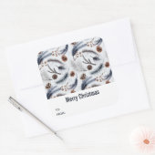 Sticker Carré Pine Cones et aiguilles de pin Noël Motif (Enveloppe)